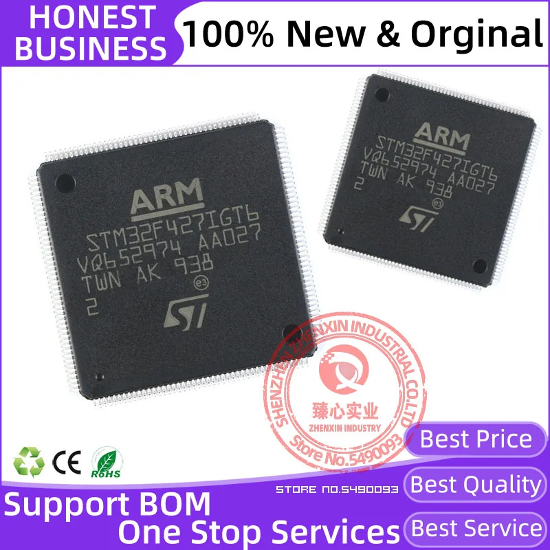 

STM32F427IGT6 New Original Chip IC QFP176 ARM Microcontrollers - MCU 32B ARM Cortex-M4 1Mb Flash 168MHz CPU