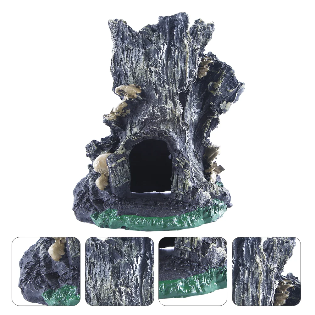 

1pc Resin Craft Fish Tank Ornament Simulation Stump Decor Aquarium Decor
