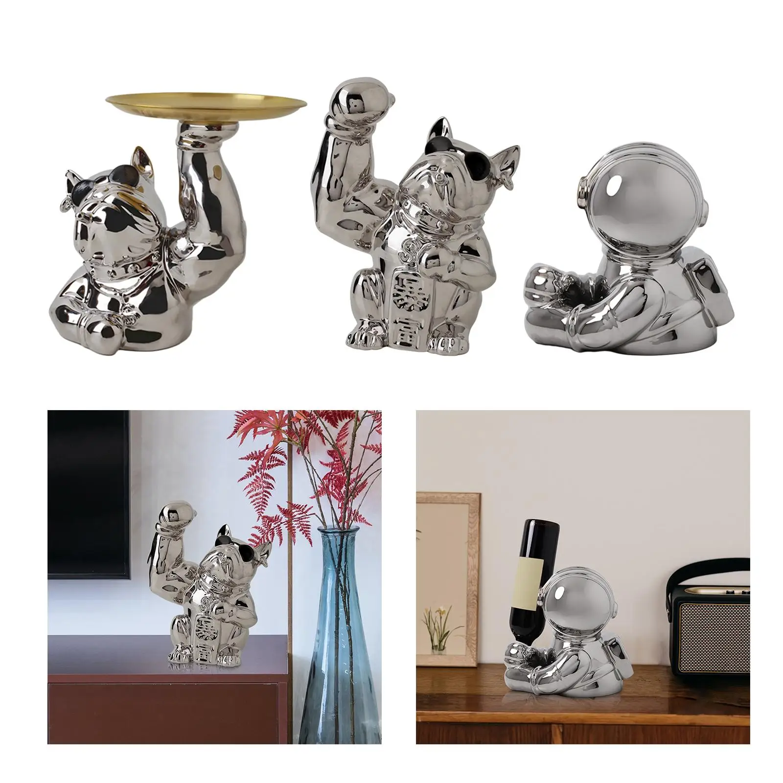 

Dog Statue Storage Ornament Decorations for Cabinet Farmhouse Entrance