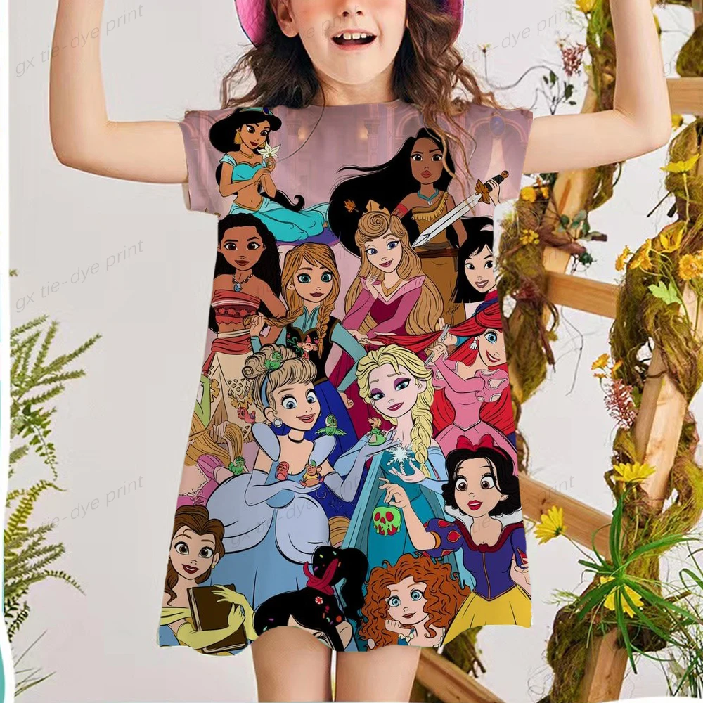 

Платье принцессы Эльзы Snow and ice 2, платье для девочек, новинка 2022, брендовая детская дизайнерская одежда с принтом граффити для маленьких дево...