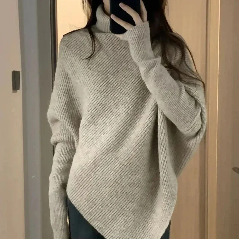 Женский трикотажный свитер-водолазка осенне-зимний яркий Молодежный пуловер