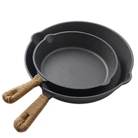 outdoor camping cast iron frying pan picnic bbq frying pan household frying pan non stick frying steak pan iron pan
