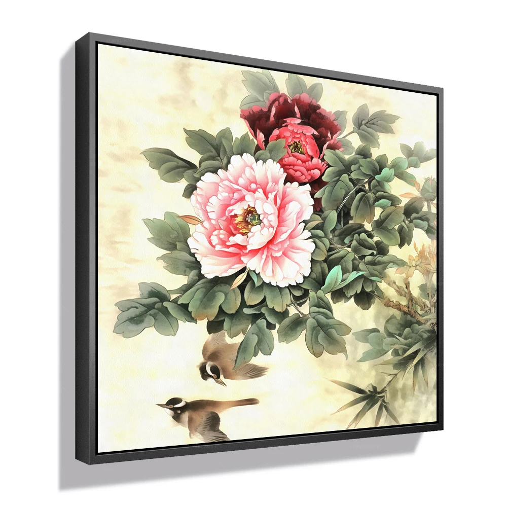 

Forbeauty painting Chinese classical peony flower lover birds scenery for home decor