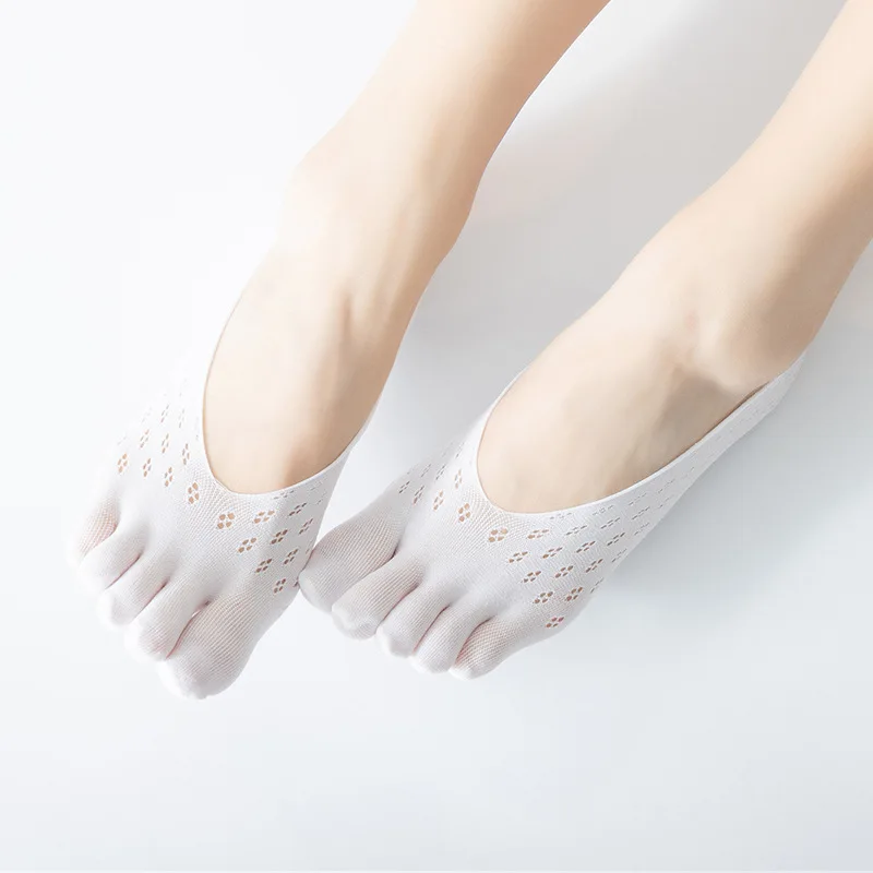 50Pairs Women Toe Socks Five Finger Velvet Summer Low Cut Open Toe Comfortable Yoga Mesh Lace Dance Breathable Invisible Socks