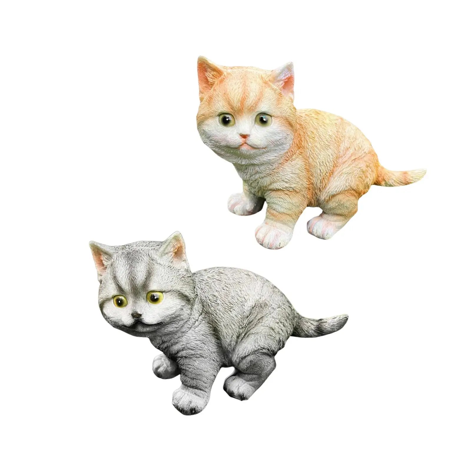 

Cat Figurine Cute Landscape Sculpture Collection Statue Animal Figurines Outdoor for Party Gifts Home Farmhouse Patio