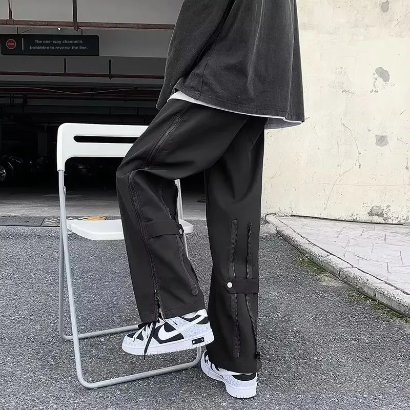 Модные мужские повседневные прямые брюки High Street Vibe осень/зима Новое поступление