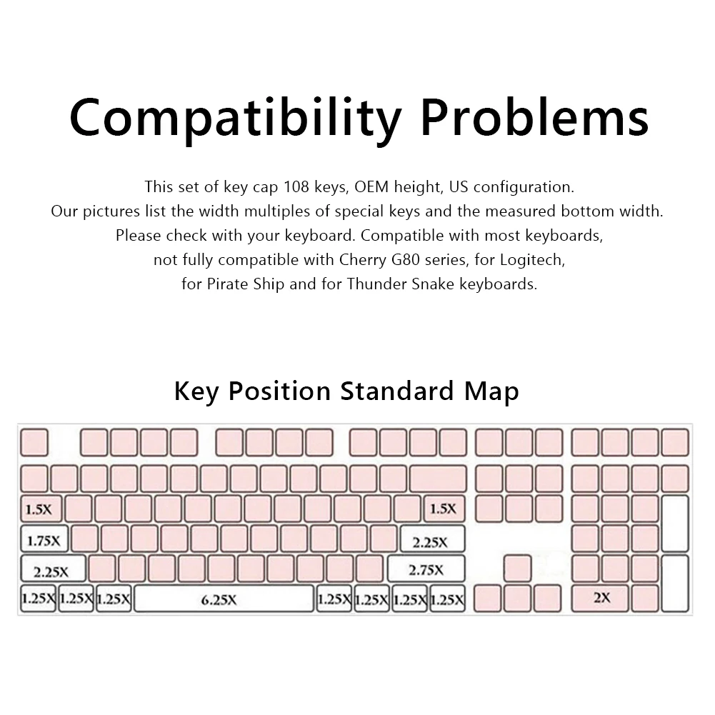Mechanical Keyboard Keycaps Top Printed PBT OEM Profile Height 108 Keys Full Set Dolch Corsair Bfilco Minila |
