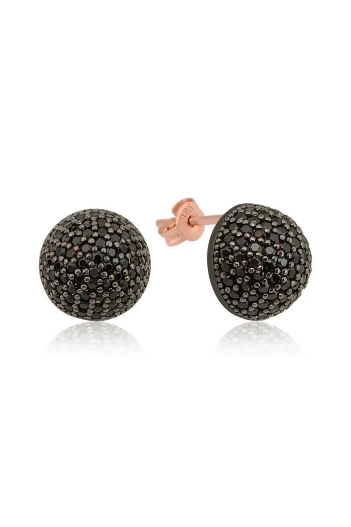 

Women Silver Black Cz Ball Earrings