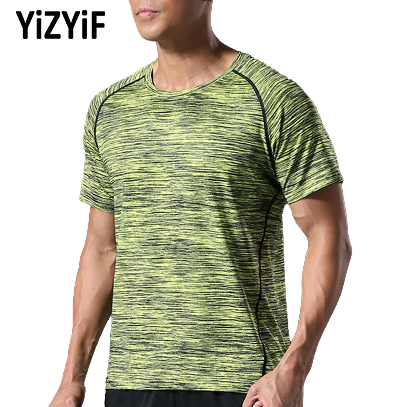 

Mens Athletic Running T-shirts Quickly-dry Breathable Sport Top Short Sleeve T-shirt Tops Jogging Fitness Workout Top Sportswear