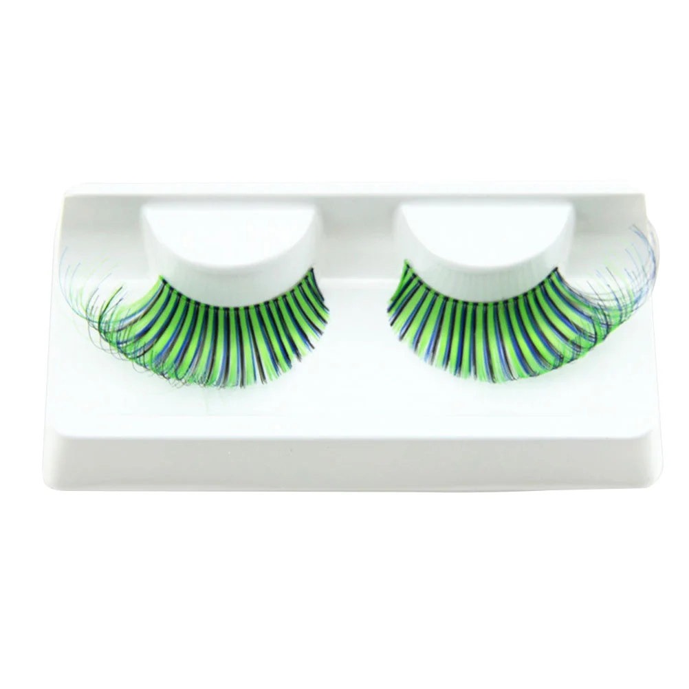 

1 Pair Fancy False Eyelashes Thick Simulation Reusable Exaggerated Makeup Party Cotton Wire Terrier