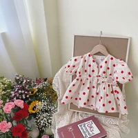 2022 summer new baby girl puff sleeve dress cute dot print girls princess dresses infant girl clothes children casual dress