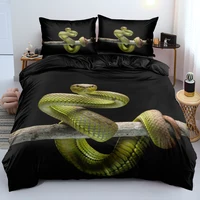 3D Digital Staring Snake Bedding Set Duvet Black Comforter Covers Twin King Queen Size 200x200cm Double Bed Linen Custom Design