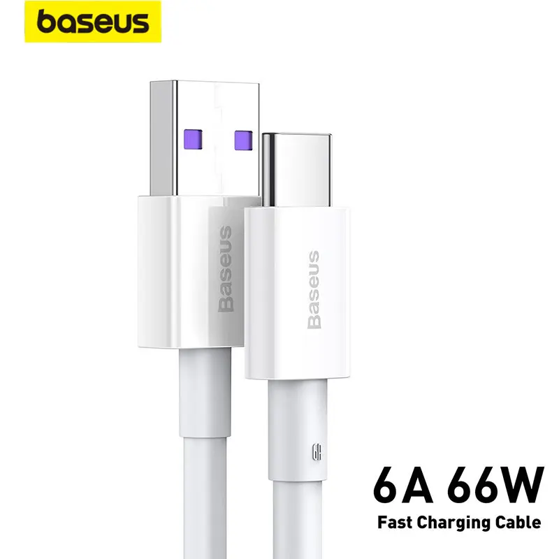 

Baseus 6A USB C Cable Type C Cable for Huawei P40 P40 Pro Mate40 66W Fast Charge USB C Cable Phone Charge Type C Cable Wire Cord