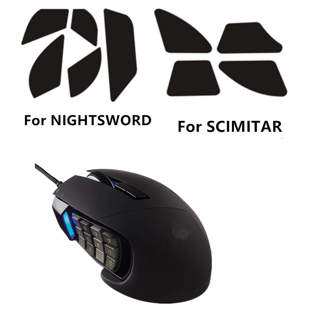 

Anti-Slip PTFE 0.6mm Thickness Mouse Feet Skates Sticker Pad For Corsair NIGHTSWORD/SCIMITAR Mouse