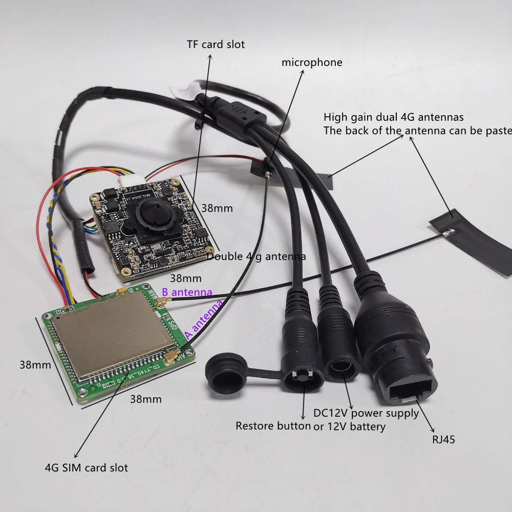 Мини-камера с контактным отверстием 4G CCTV P2P Onvif Audio 3G SIM-камера Модуль Чип-плата AP Wi-Fi Беспроводной IPC IMX307 для внутреннего Camhipro (art.: 3920cbb1853ea) - 3920cbb1853ea
