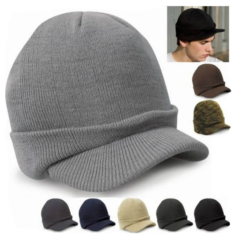 

Autumn and winter men and women ski hats knitted hats army wind woolen caps warm caps Peaked cap