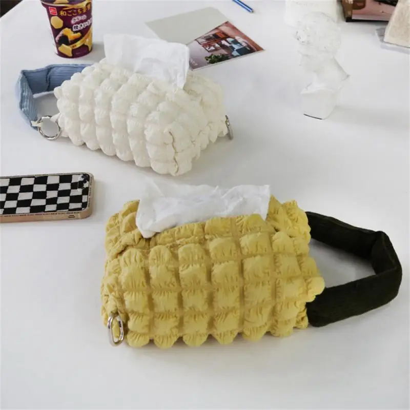 

Car Decorative Tissue Box Hanging Puff Fabric Tissue Bag Creative Paper Towel Storage Storage Beauty Elements