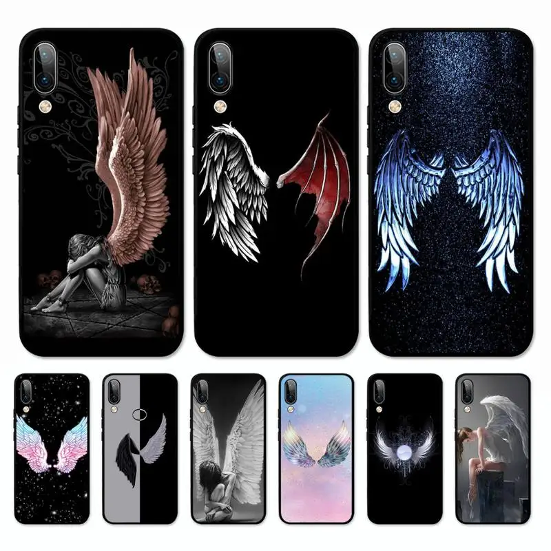 

Angel's wings Phone Case for Vivo Y91C Y11 17 19 17 67 81 Oppo A9 2020 Realme c3