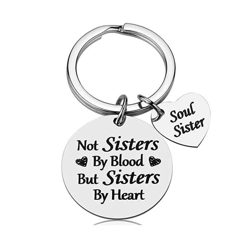 

Friendship Gifts for Women Sister Not Sister By Blood But Sisters By Heart Keychain, Birthday Gifts for Best Friend BFF Jewelry