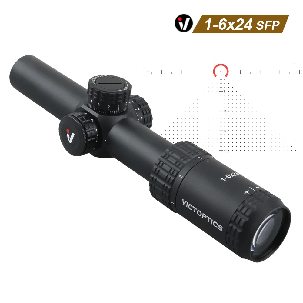 

Victoptics S6 1-6x24 SFP Винтовые винтовки С красной и зеленым освещением башни башня для системы охота