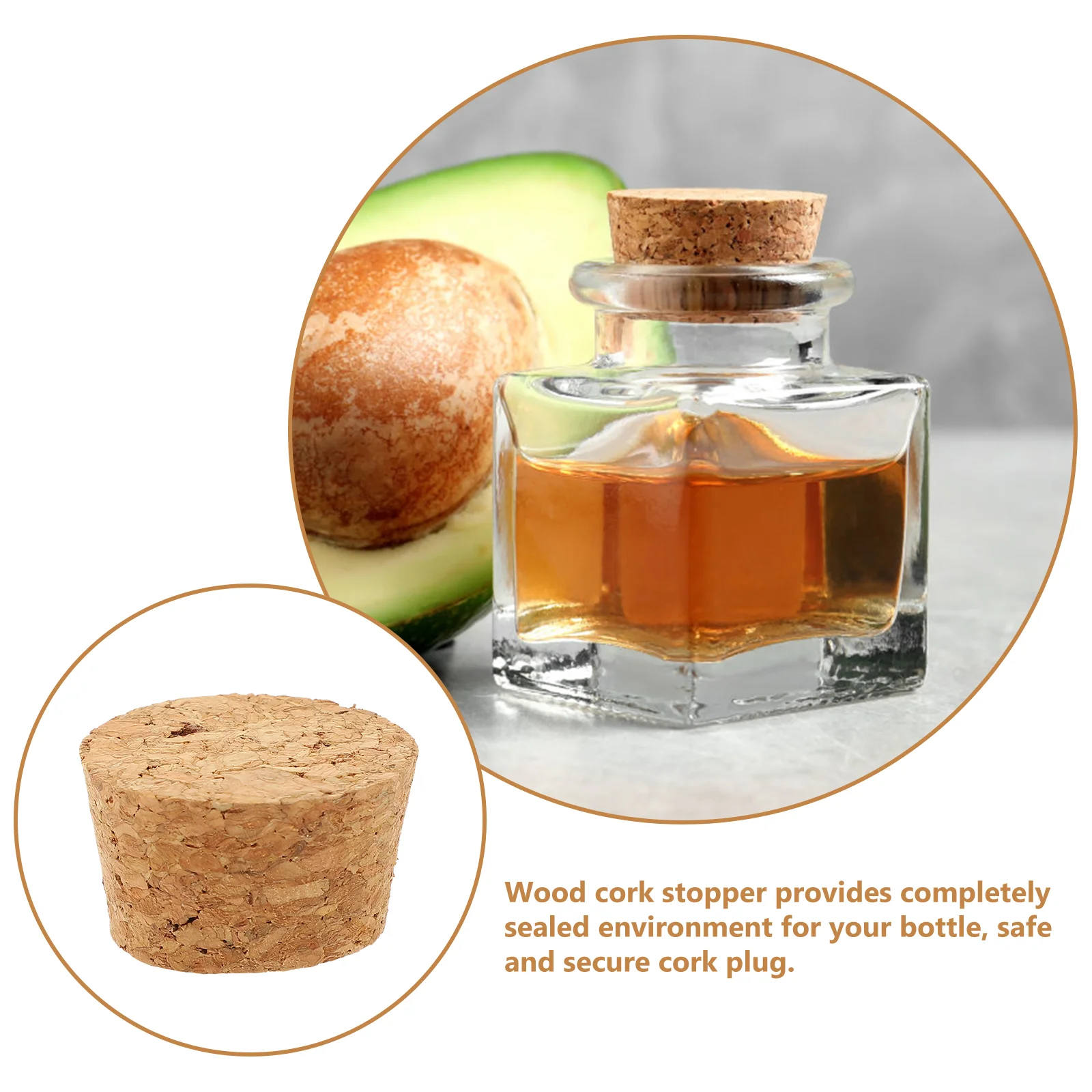 20 Pcs Glass Bottle Cork Opened Beverage Bottles Stopper Stoppers Crafts Light Brown Mini Corks Wood Caps for