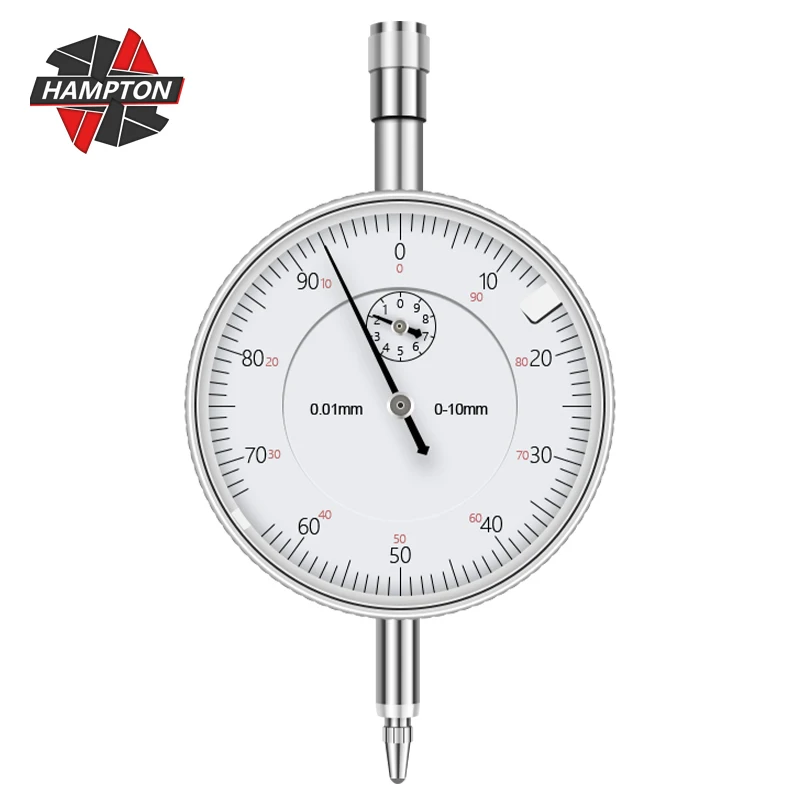 

HAMPTON Dial Indicator 0-10mm Precise 0.01mm Gauge Resolution Indicator Gauge Mesure Instrument Tool Dial Gauge