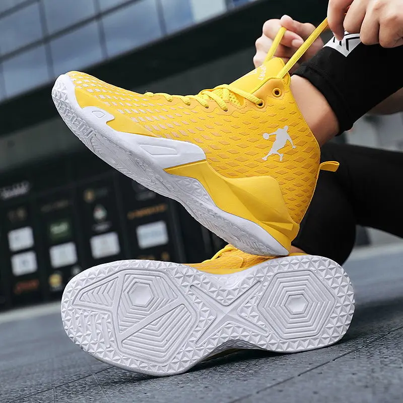 JIEMIAO Basketball Shoes Fashion Men High-top Cushioning Sport Shoes Mens Traning Athletic Shoes Comfortable Basketball Sneakers