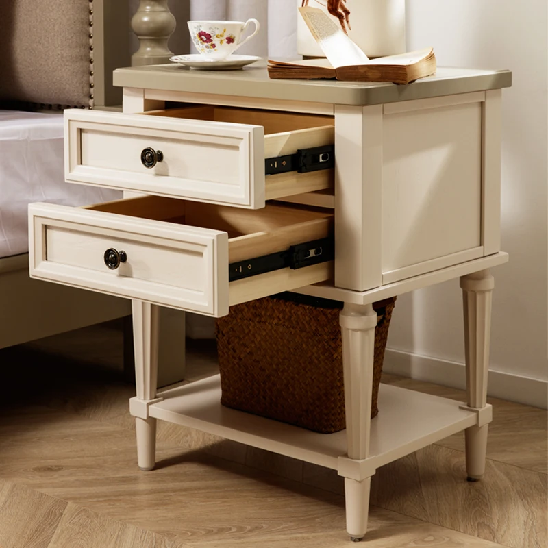 Американская прикроватная тумбочка из цельного дерева яйцо молоко белый красный