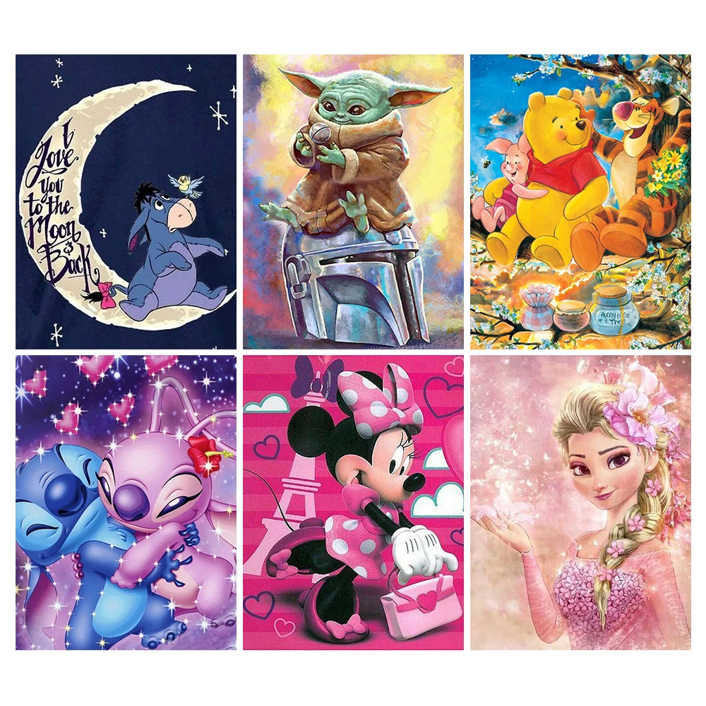 

Disney 5D DIY Diamond Painting Embroidery Cartoon Princess Mickey Mouse Lilo Stitch Animals Picture Rhinestones Art Home Decor