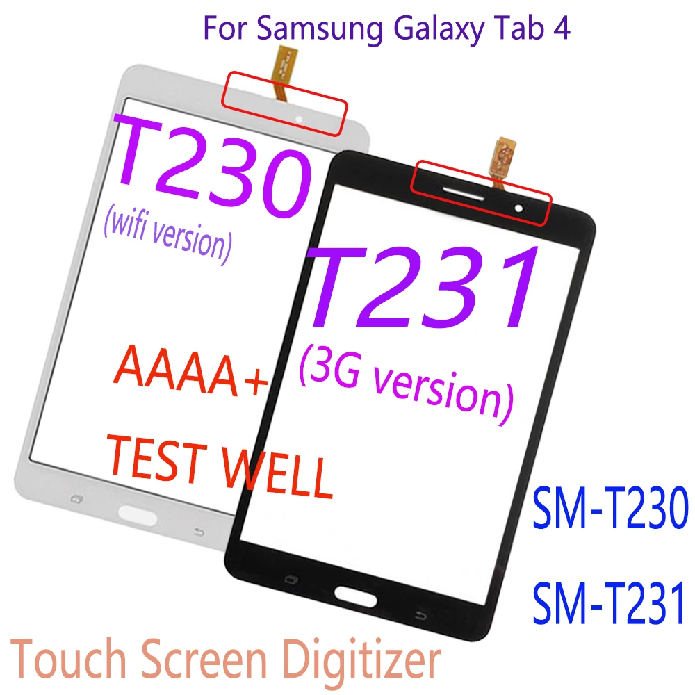 

7.0" For Samsung Galaxy Tab 4 SM-T230 T230 SM-T231 T231 Touch Screen Digitizer Sensor Front Outer Glass Lens Panel Replacement