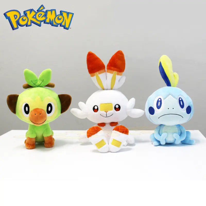 

Pokemon Sword and Shield Peripheral Grookey23CM Plush Toy Sobble25CM Ragdoll Scorbunny35CM Japanese Plush Doll Holiday Gift