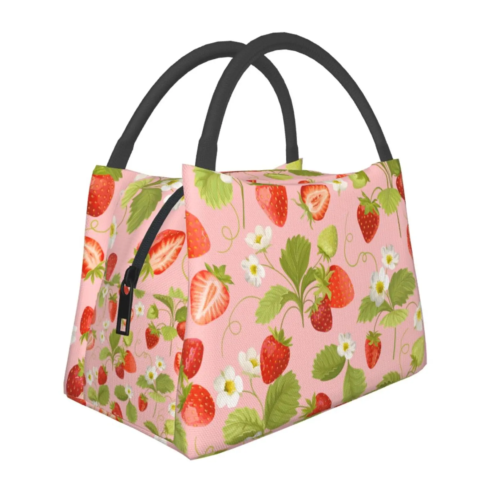 Cute Strawberry Lunch Bag Lunch Containers Thermos for Food Lunch Box for Teen Girls School Work Travel Picnic Medium Bento Bags