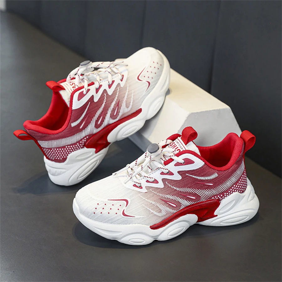 White Red Children's Shoes 2023 Summer Breathable Boys' Sports Shoes Girls' Shoes INS Dad Shoes Fashion Student Running Shoes
