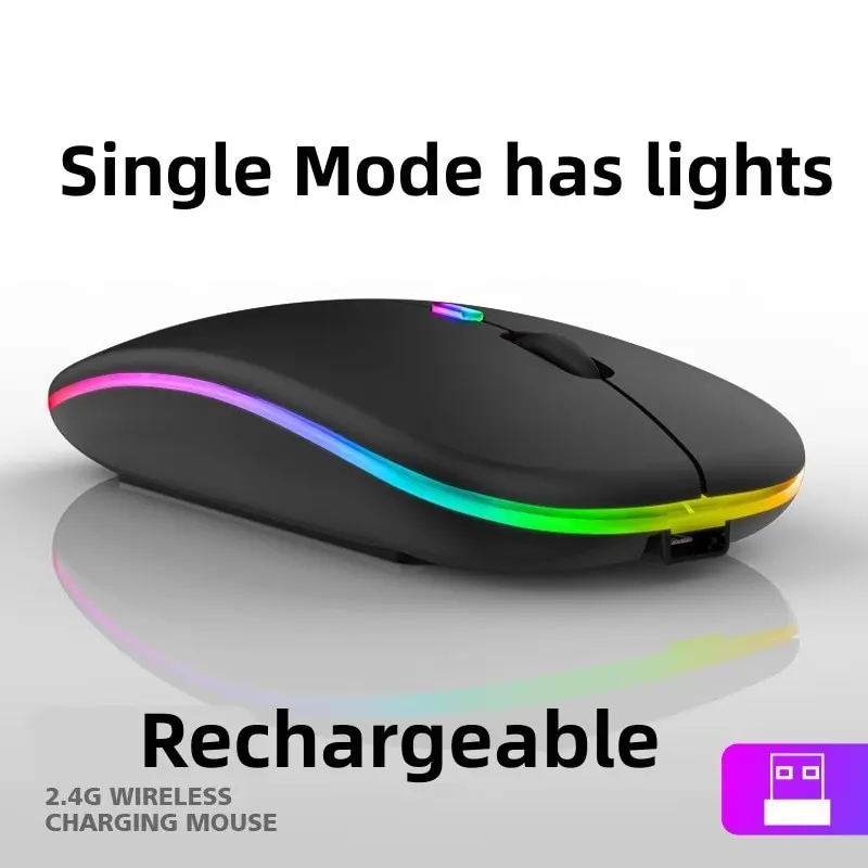 Беспроводная мышь RGB перезаряжаемая беспроводная компьютерная Mause светодиодный