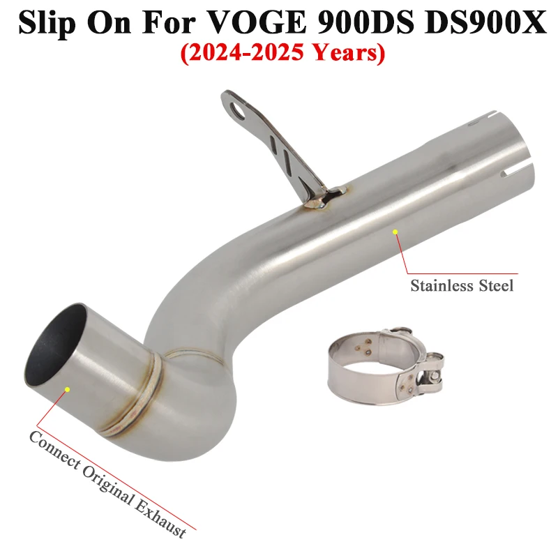 Надевается для VOGE 900DS DS900X DS 900 X 2024 2025 мотоциклетная выхлопная труба из титанового сплава Escape Middle Link, оригинальный глушитель