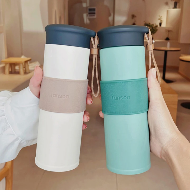 

350/450 ML Fashion Simple Thermos Bottle Thermal Mug Large Capacity Stainless Steel Thermal Bottle Portable Sports Tumbler Cup