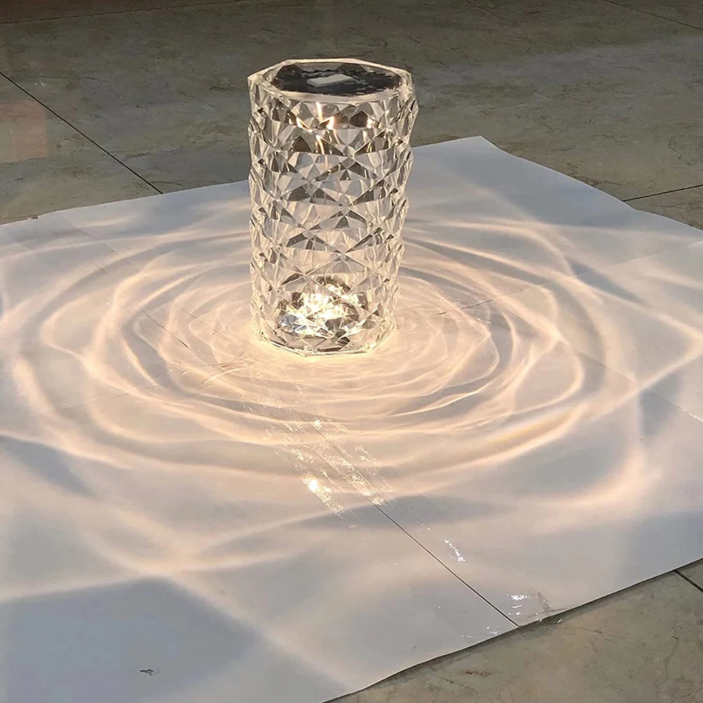 

Хрустальная настольная лампа, Креативный светодиодный ночник в виде розы, столбиковый ночник с алмазами и кристаллами, ночник с USB, прикрова...