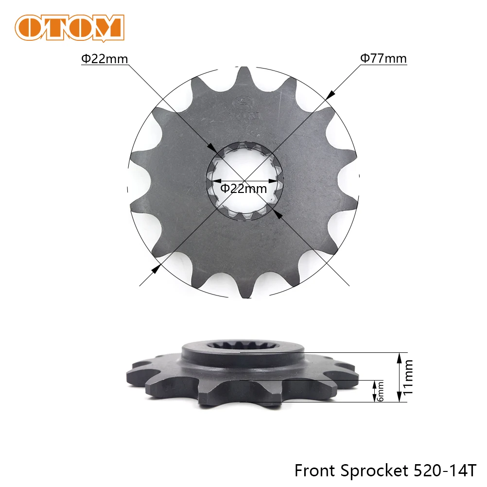 

Передняя Звездочка для мотоцикла OTOM 13T 14T 520 530, цепное колесо для велосипеда-внедорожника, эндуро для двигателя ZONGSHEN NC450 KAYO T6 ESB zs192 мм