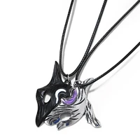 sheep and wolf couple party necklace two color pendant necklace stitching family animal mask black and white game personality