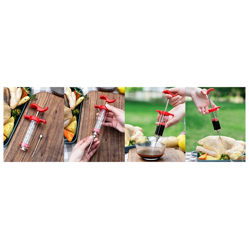 1 Набор большой пластиковый шприц-маринад для индейки + унция шт. иглы из