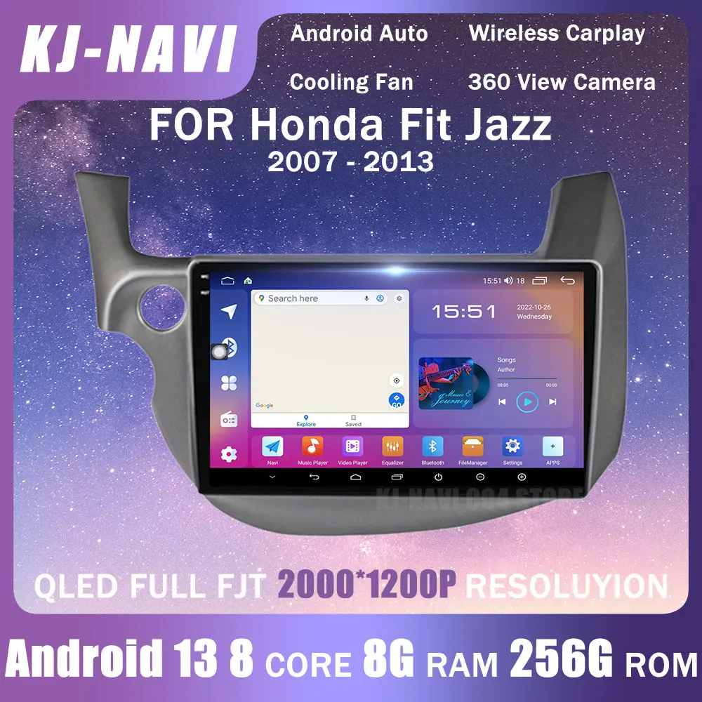 

Android 13 Car Radio For Honda Fit Jazz 2007 - 2013 Multimedia Video Player Mirror Connection Split Screen NAVI Head Unit 2 Din