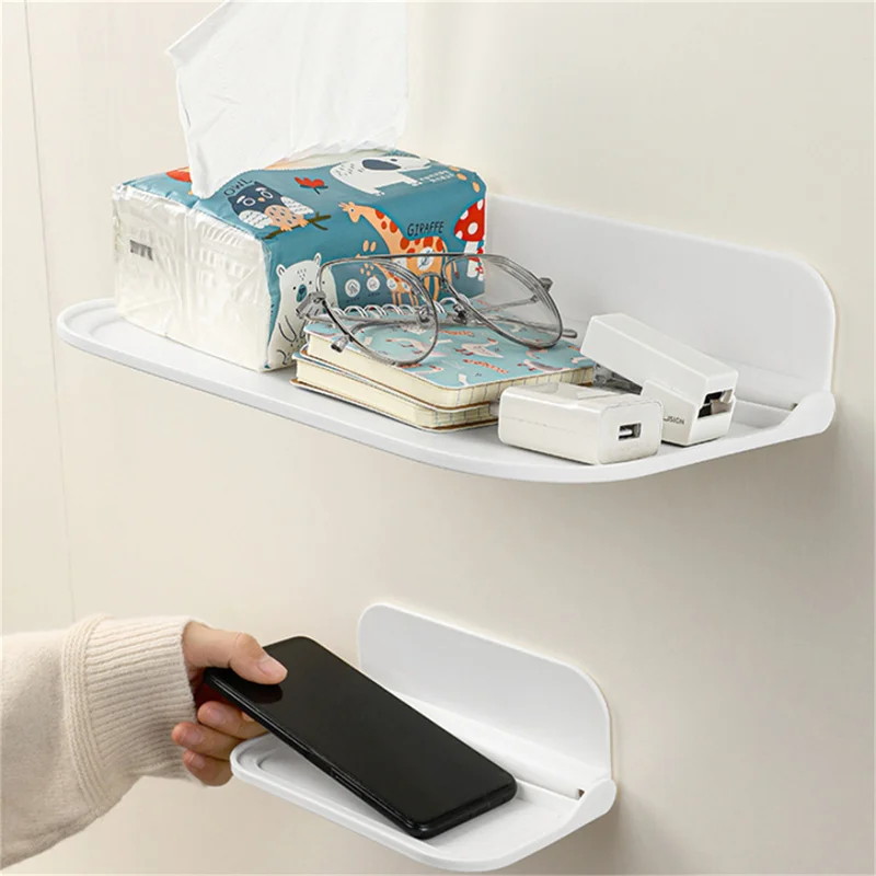 

New Bathroom Rack Wall-mounted Punch-free Storage Rack New Folding Board Bathroom Storage