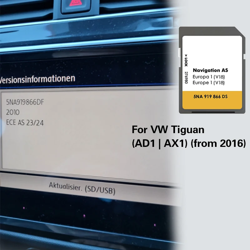 Для VW Tiguan AD1 AX1 из 2016 карты навигации SD 32 ГБ памяти флэш-карты Gps Европа