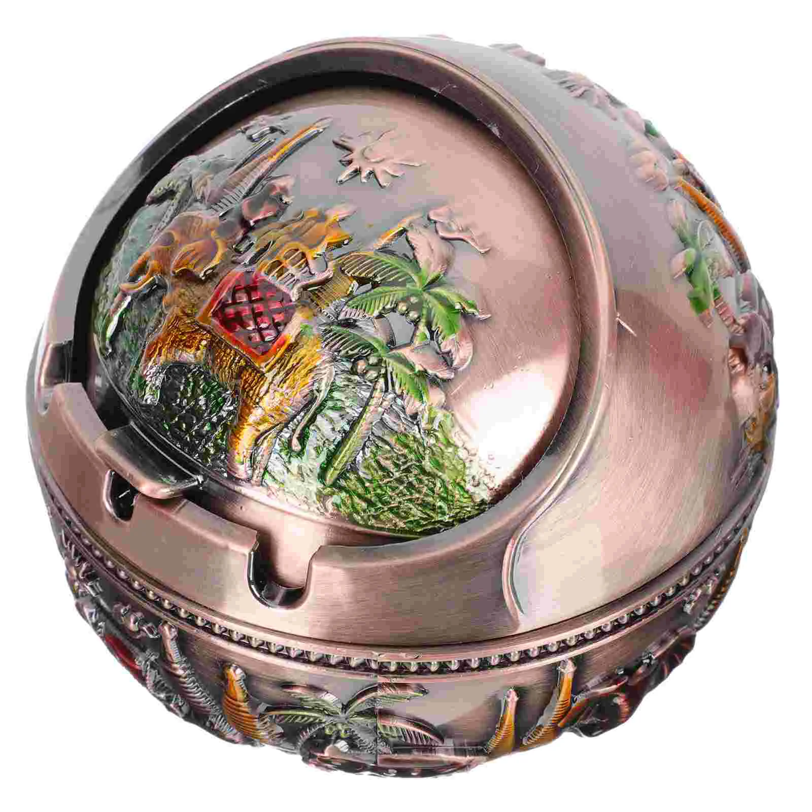 

Ashtrayash Traylidded Indoors Holderround Tabletop Gifts Day Desktop Father Home Decoration Rustic Gift Men Container Key Indoor