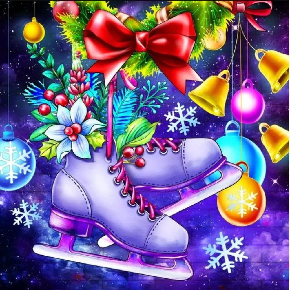 

New Diy Diamond Painting Gifts Christmas Shoes Full Square Round Drill Embroidery Cross Stitch Rhinestones Mosaic Cartoon Beads