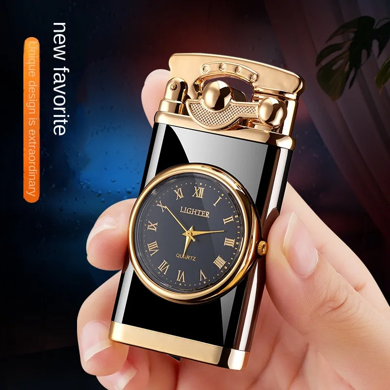 2022 New Shake Arm Windproof Metal Jet Flame Torch Refill Gas Cigar Lighter Men's Watch Gadgets Gift Lighters Smoking |