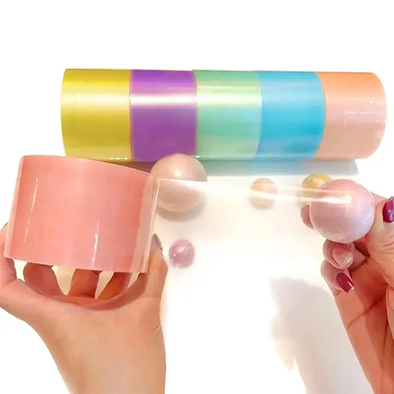 

6 рулонов клейкой ленты, клейкая лента для шариков, красочная клейкая лента для снятия стресса и расслабления, клейкая лента для шариков, игрушка, ремесленные подарки