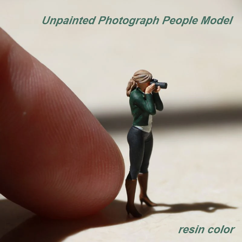 

Unpainted Photograph People Model Scale 1:87 1:64 Miniature Figure Resin Material Diy Sand Table Scene Layout Diorama Kit 1Pcs