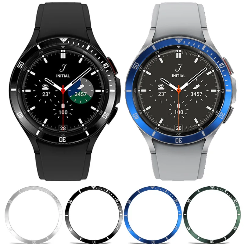 Metal Bezel for Samsung Galaxy Watch 4 Classic 46mm 42mm Gear S3 Frontier/Classic Cover Adhesive Case Time Scale Ring Accessorie