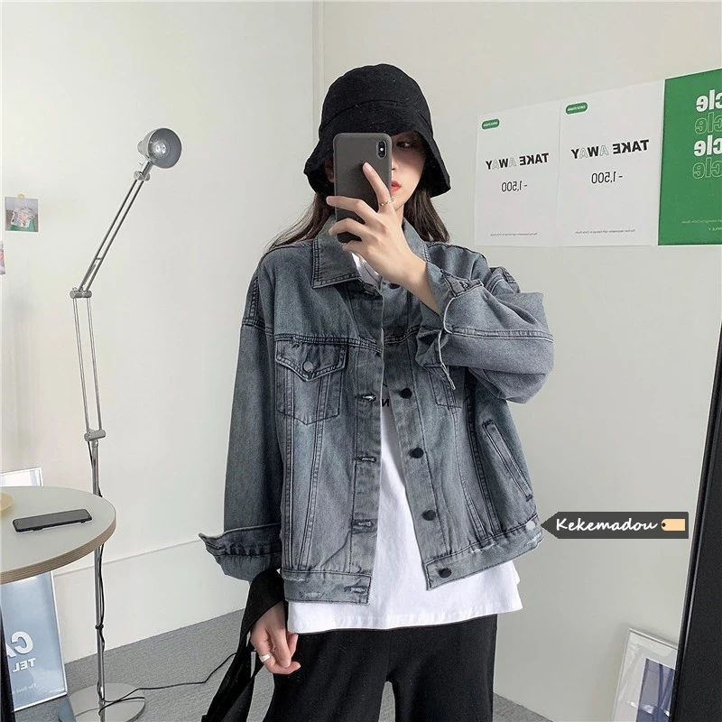 

Early spring casual loose all-match jacket spring and autumn all-match casual comfortable top button